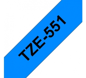 Brother TZe-551 (TZe551) Laminuotos ženklinimo juostos kasetė, Black on Blue 24mm, 8m