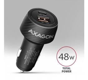 AXAGON Car charger 48W, USB-A + USB-C, PD3.0/PPS/QC4+/SFC | PWC-PQ48