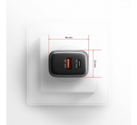 AXAGON Wall charger 67W, 2x port (USB-A + USB-C) PD3.0/PPS/QC4+/SFC 2.0/Apple | ACU-PQ67