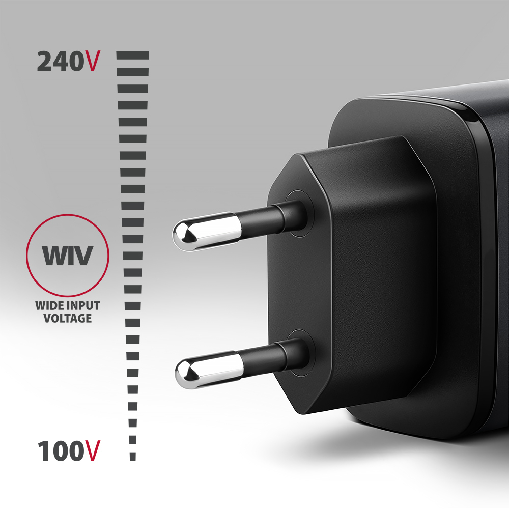 AXAGON Wall charger 67W, USB-A + USB-C, PD3.0/PPS/QC4+/SF | ACU-PQ67D