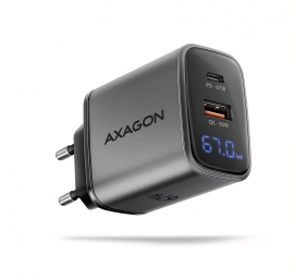 AXAGON Wall charger 67W, USB-A + USB-C, PD3.0/PPS/QC4+/SF | ACU-PQ67D