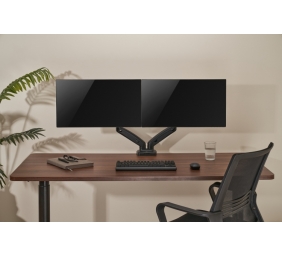 Up Up Premium Dual-Screen Monitoriaus laikiklis 17-32'', VESA 75x75, 100x100, Matinė juoda