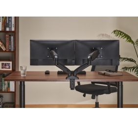 Up Up Premium Dual-Screen Monitoriaus laikiklis 17-32'', VESA 75x75, 100x100, Matinė juoda