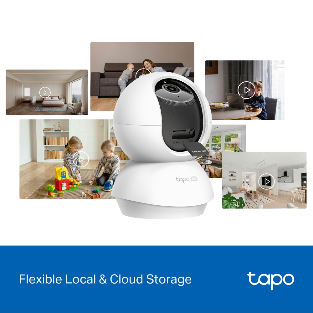 TP-LINK Tapo C250 | Pan/Tilt AI Home Security Wi-Fi Camera | PTZ | 8 MP | 4mm/F1.6 | H.265 | MicroSD Card up to 512 GB