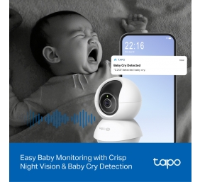 TP-LINK Tapo C250 | Pan/Tilt AI Home Security Wi-Fi Camera | PTZ | 8 MP | 4mm/F1.6 | H.265 | MicroSD Card up to 512 GB