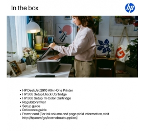 HP DeskJet 2910 AiO Spausdintuvas rašalinis spalvotas MFP A4 7.5 ppm USB Wi-Fi