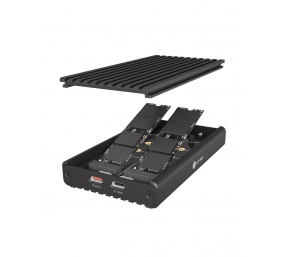 Raidsonic IB-2817M-C32 | Enclosure for 2x NVMe SSD with USB 3.2 Gen 2x2 Type-C connection