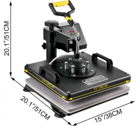 Vevor 8 in 1 Šilumos Presas, 220V, 1250W, 34-232 °C