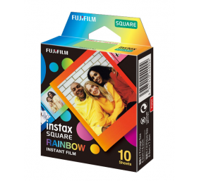 Fujifilm | Instax Square Rainbow (10) Instant Film | 72 x 86 mm | 2.4 x 2.4" Image Area; 3.4 x 2.8" Print Size | Quantity 10