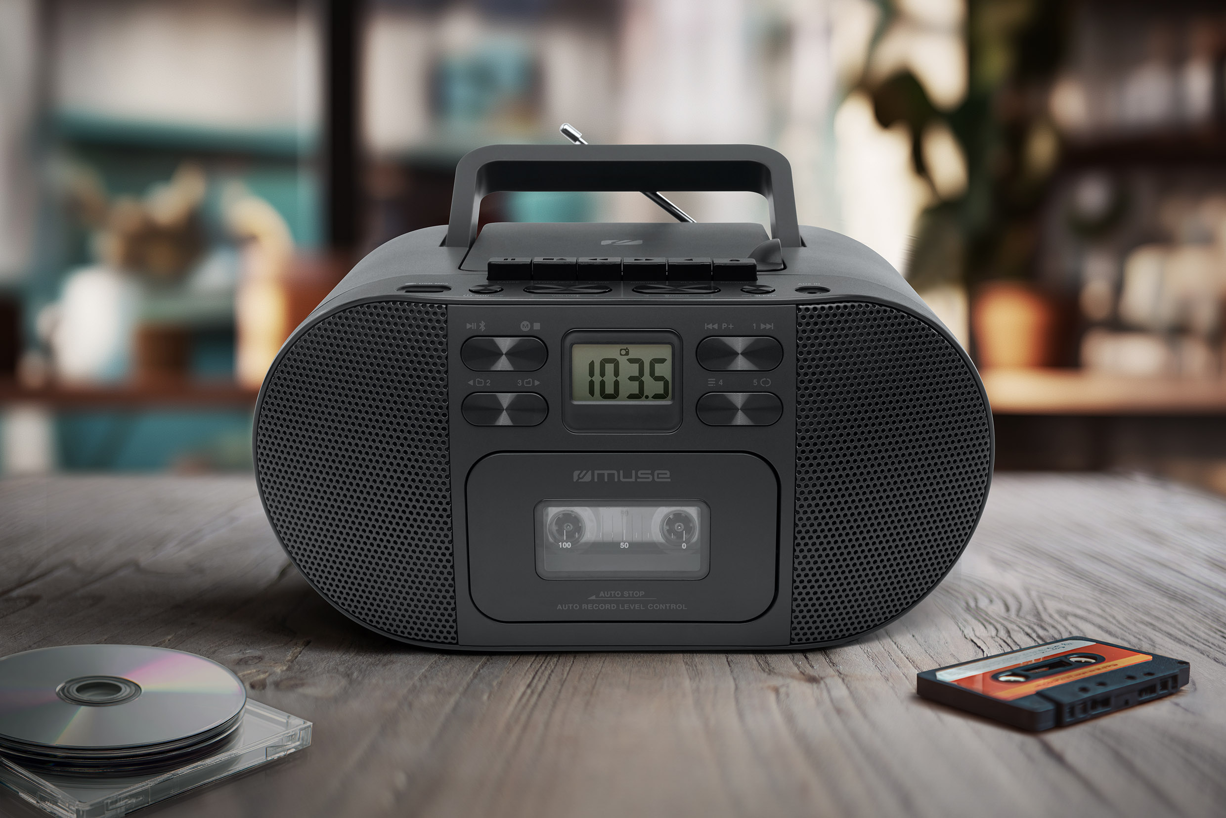 Muse M-188 RDC | Portable radio with Blu-ray CD/MP3 cassette recorder | AUX in