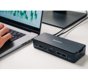 Verbatim 32174 CDS-15SSD USB-C Pro Jungčių stotelė 15 Ports, 256GB SSD, Pilka/Juoda