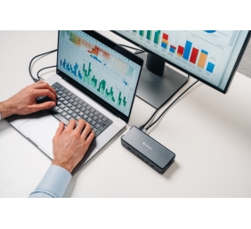 Verbatim 32174 CDS-15SSD USB-C Pro Jungčių stotelė 15 Ports, 256GB SSD, Pilka/Juoda