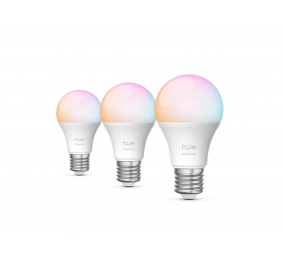 Philips Hue E WCA 806 A60 3P EU | E27 | 8 W | 16 million colours, White and colour light | Bluetooth and Zigbee