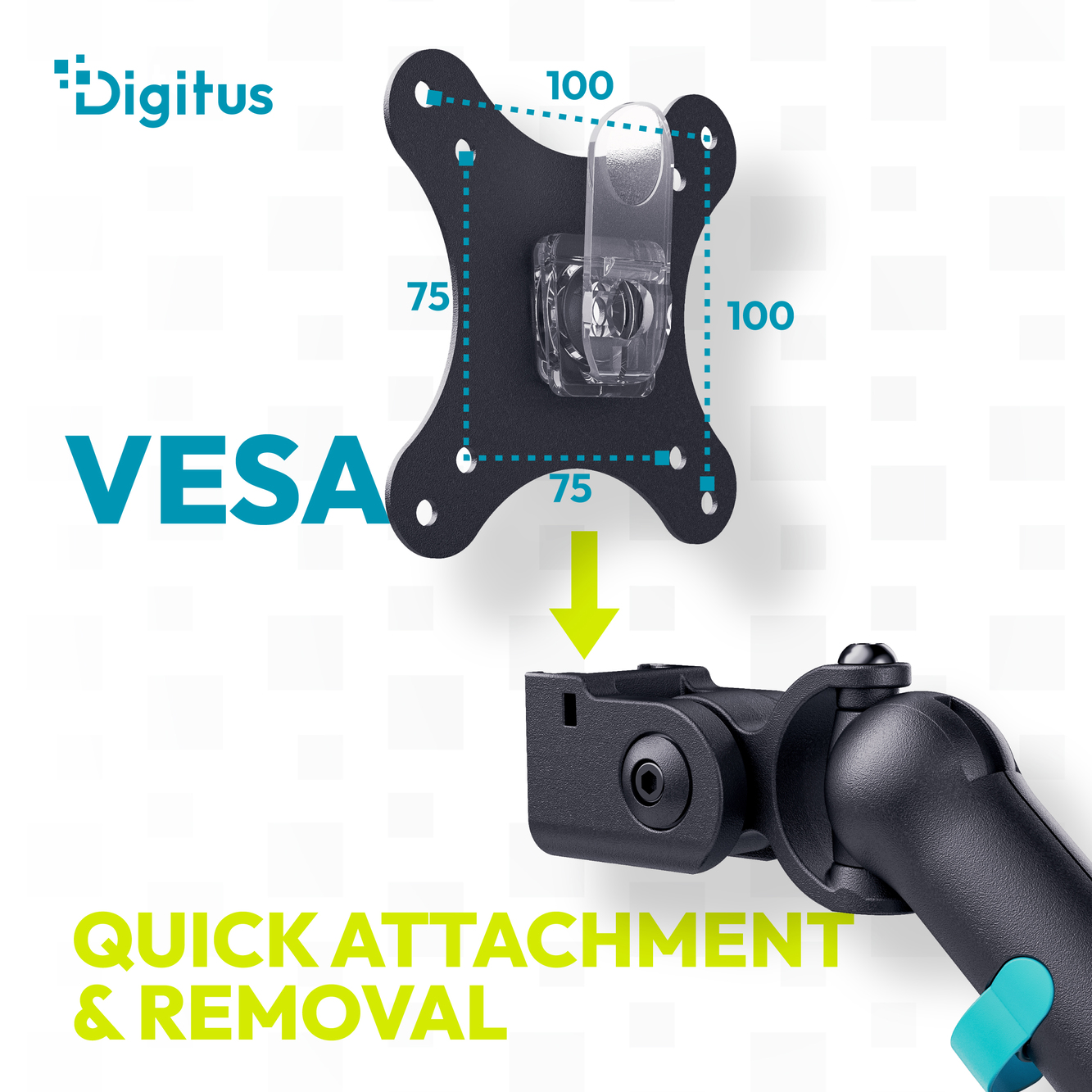 Digitus Desk Mount | Tilt, rotation, pivot | Dual design monitor mount, 2x 35", 2x 10 kg | 35 " | Maximum weight (capacity) 20 kg | Black