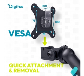 Digitus Desk Mount | Tilt, rotation, pivot | Dual design monitor mount, 2x 35", 2x 10 kg | 35 " | Maximum weight (capacity) 20 kg | Black
