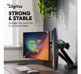 Digitus Desk Mount | Tilt, rotation, pivot | Dual design monitor mount, 2x 35", 2x 10 kg | 35 " | Maximum weight (capacity) 20 kg | Black