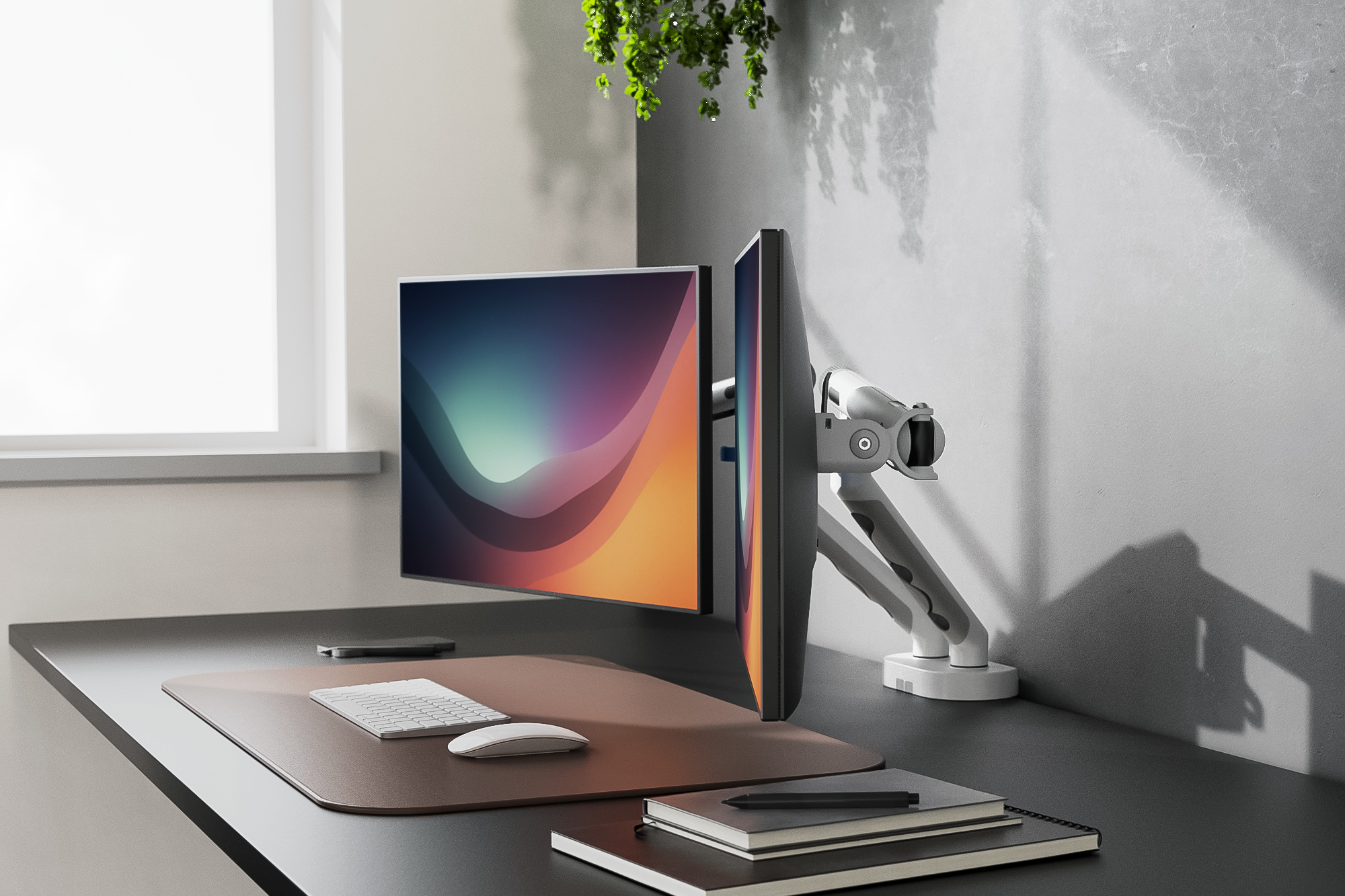 Digitus Desk Mount | Tilt, rotation, pivot | Dual design monitor mount, 2x 35", 2x 10 kg | 35 " | Maximum weight (capacity) 20 kg | White