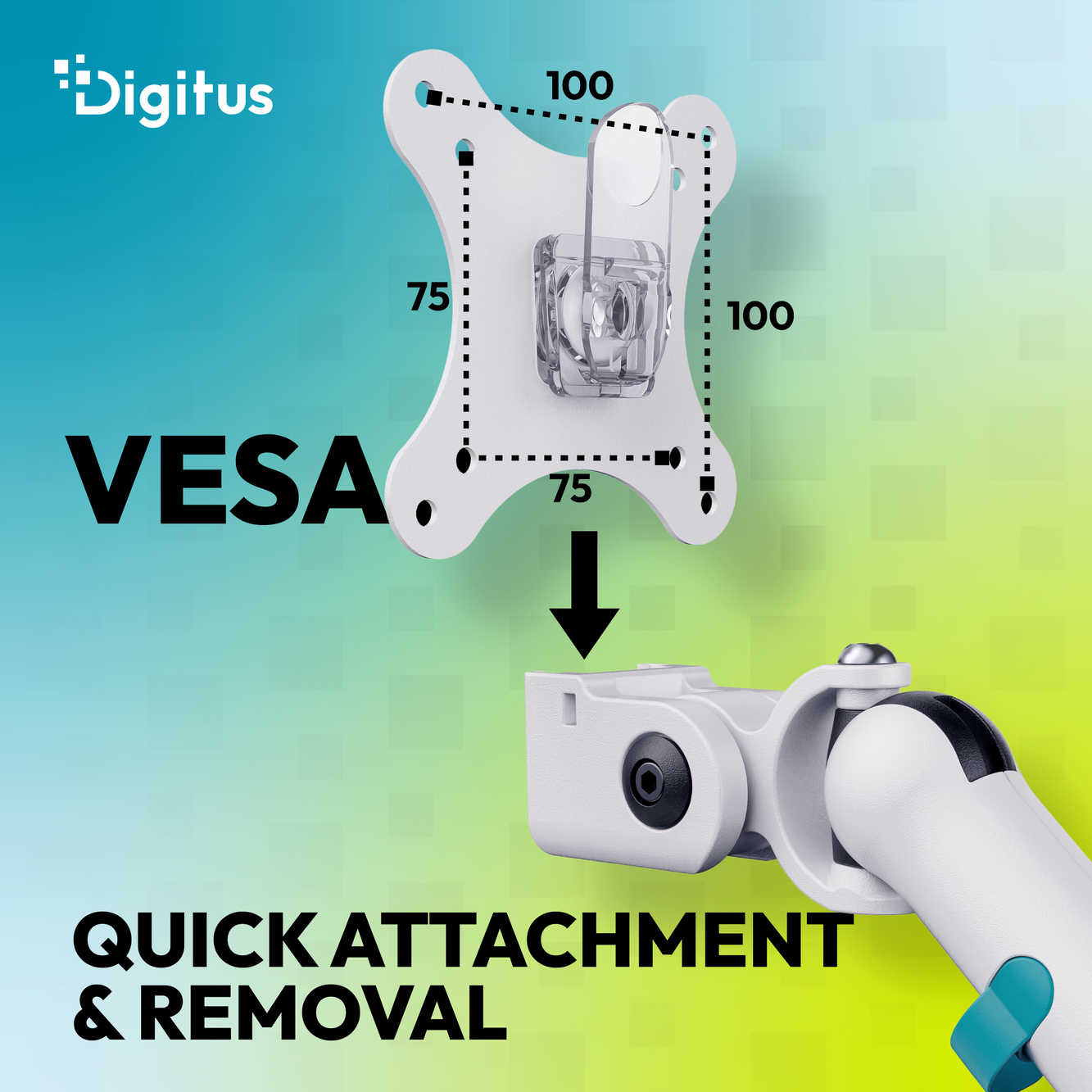 Digitus Desk Mount | Tilt, rotation, pivot | Dual design monitor mount, 2x 35", 2x 10 kg | 35 " | Maximum weight (capacity) 20 kg | White
