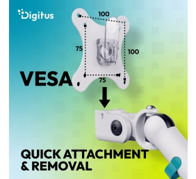 Digitus Desk Mount | Tilt, rotation, pivot | Dual design monitor mount, 2x 35", 2x 10 kg | 35 " | Maximum weight (capacity) 20 kg | White
