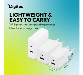 Digitus USB GaN Charger 45W, 1x USB-C, 1x USB-A | DA-10302
