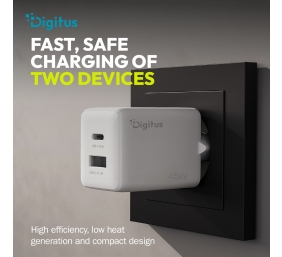 Digitus USB GaN Charger 45W, 1x USB-C, 1x USB-A | DA-10302