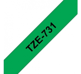 Brother TZe-731 (TZe731) Laminuotos ženklinimo juostos kasetė 12mm 8m, Black on Green