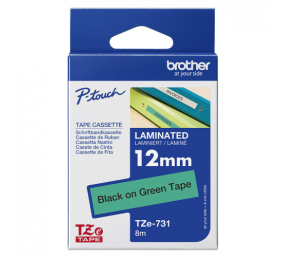 Brother TZe-731 (TZe731) Laminuotos ženklinimo juostos kasetė 12mm 8m, Black on Green