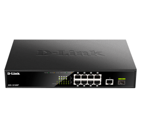 D-Link | 10 Gigabit port Switch with PoE | DGS-1010MP | Unmanaged | Desktop / Rackmount | Gigabit Ethernet (copper) ports quantity 1 | SFP ports quantity 1 | Power over Ethernet (PoE) ports quantity 8