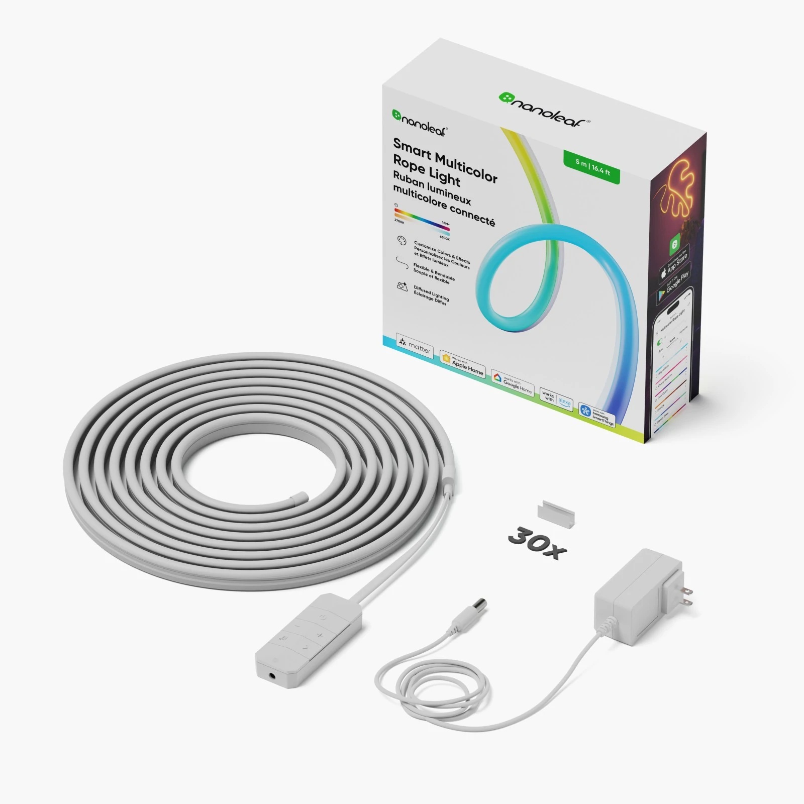 Nanoleaf Smart Multicolour Rope Lightstrip, 5m