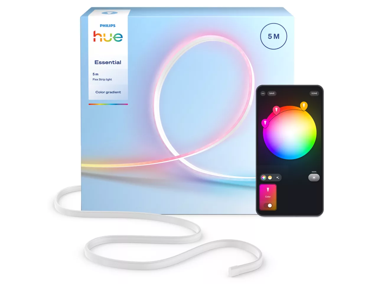 Philips Hue Essential flex strip light, 5 m | Bluetooth and Zigbee