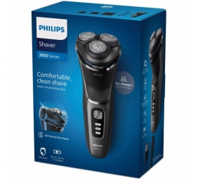 Philips 3000 Series S3343/13 Wet &amp; Dry Barzdaskutė, Dark Black