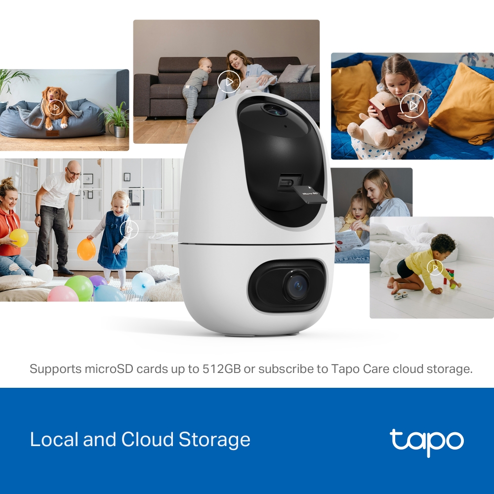 TP-LINK Tapo C245D | Dual Lens Pan/Tilt Security Camera | Dome | 3 MP | 3.1mm/F1.6 | MicroSD Card up to 512 GB