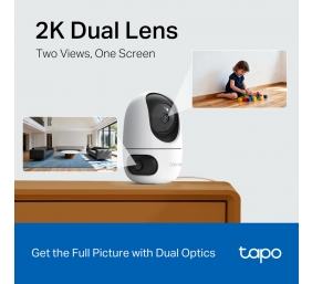 TP-LINK Tapo C245D | Dual Lens Pan/Tilt Security Camera | Dome | 3 MP | 3.1mm/F1.6 | MicroSD Card up to 512 GB