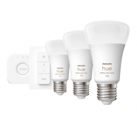 Hue WCA Starter Kit 9W A60 E27, 3pcs, Bridge, Switch | E27 | 9 W | RGBW 2000-6500K | Bluetooth and Zigbee