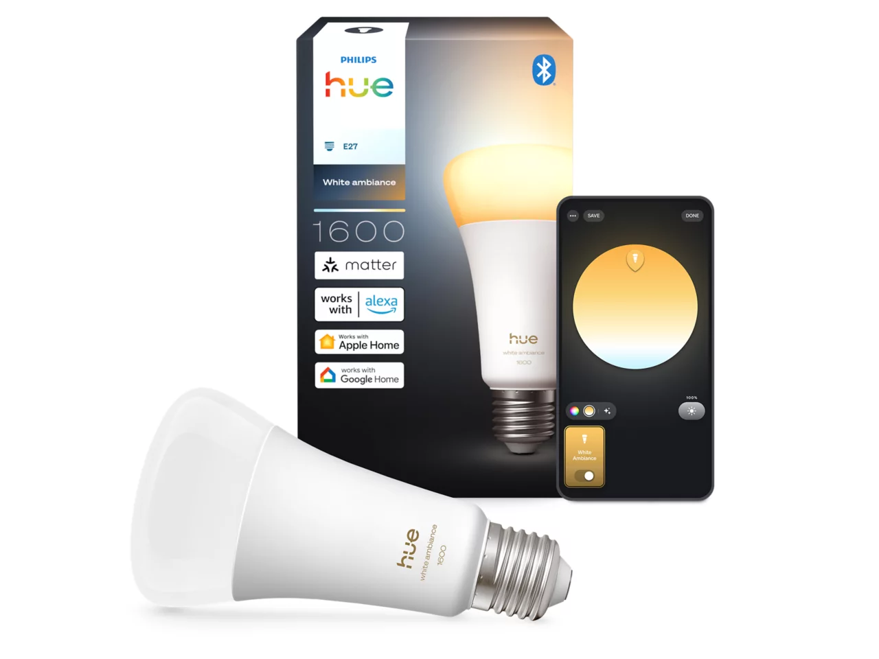 Philips Hue WA 1600 A67 1P EU | E27 | 11.8 W | White and colour light | Bluetooth and Zigbee