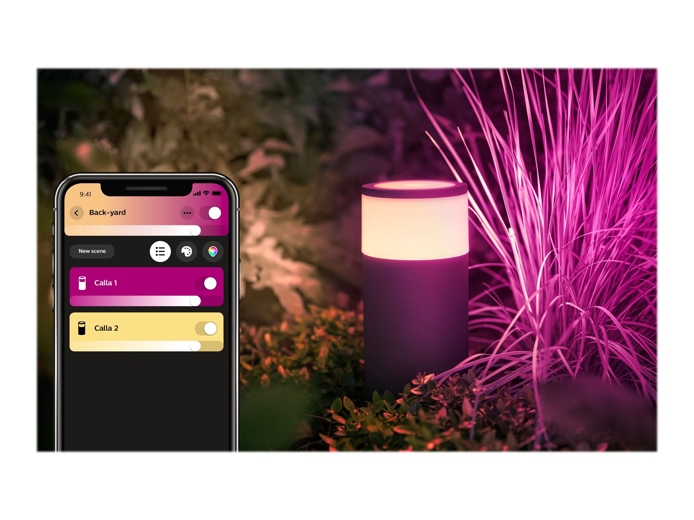 Philips Hue WCA Calla Outdoor Bollard, Black | 8 W | 2000-6500 Hue White Colour Ambiance