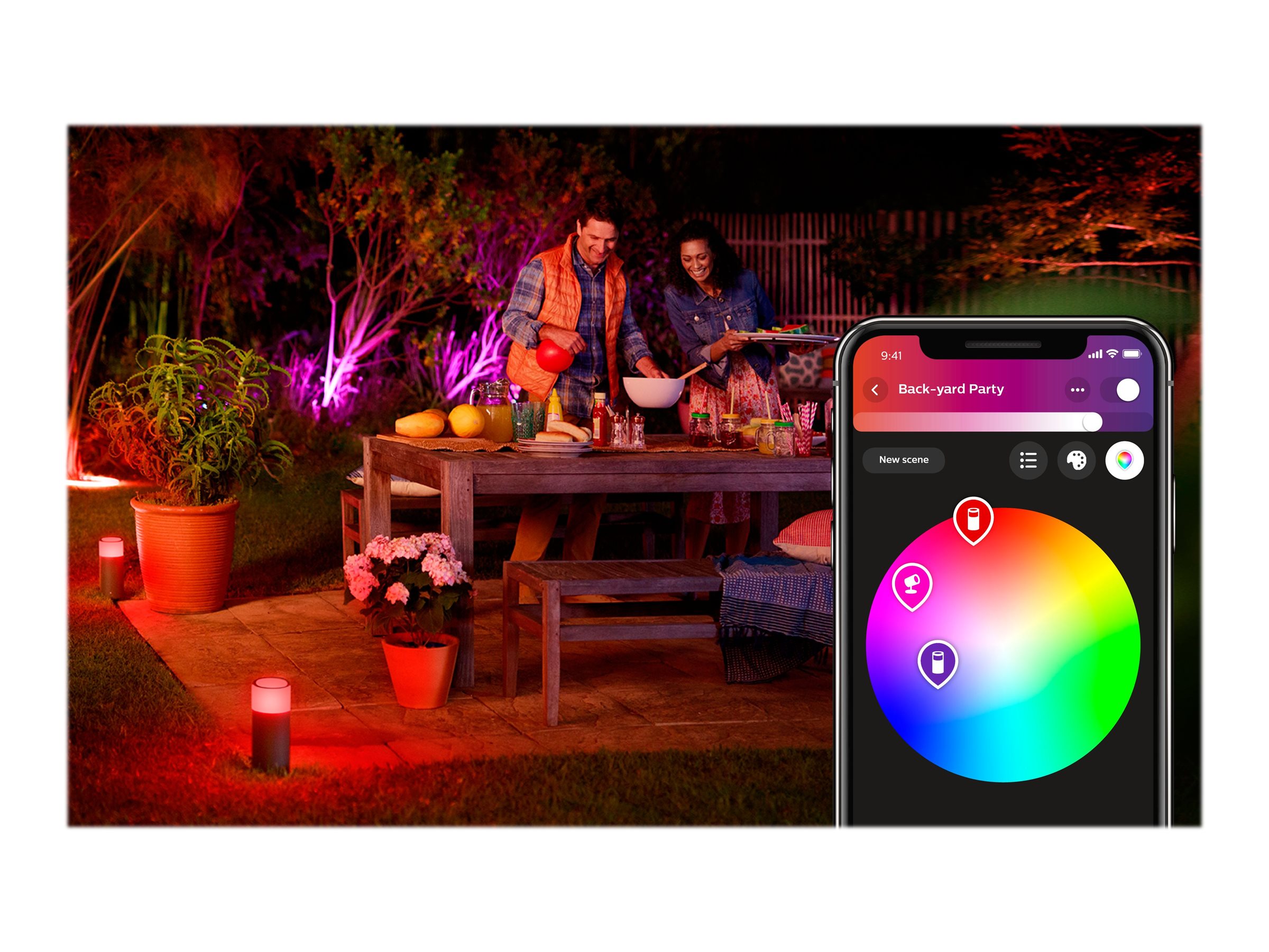 Philips Hue WCA Calla Outdoor Bollard, Black | 8 W | 2000-6500 Hue White Colour Ambiance
