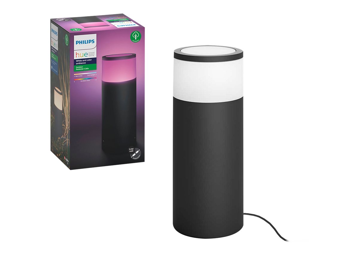 Philips Hue WCA Calla Outdoor Bollard, Black | 8 W | 2000-6500 Hue White Colour Ambiance