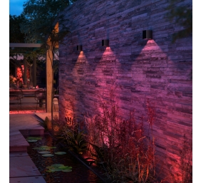 Philips Hue WCA Resonate Outdoor Downward Wall Lantern, Black | 8 W | 2000-6500 Hue White Colour Ambiance