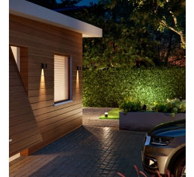 Philips Hue WCA Resonate Outdoor Downward Wall Lantern, Black | 8 W | 2000-6500 Hue White Colour Ambiance