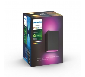 Philips Hue WCA Resonate Outdoor Wall Lantern, Black | 8 W | 2000-6500 Hue White Colour Ambiance
