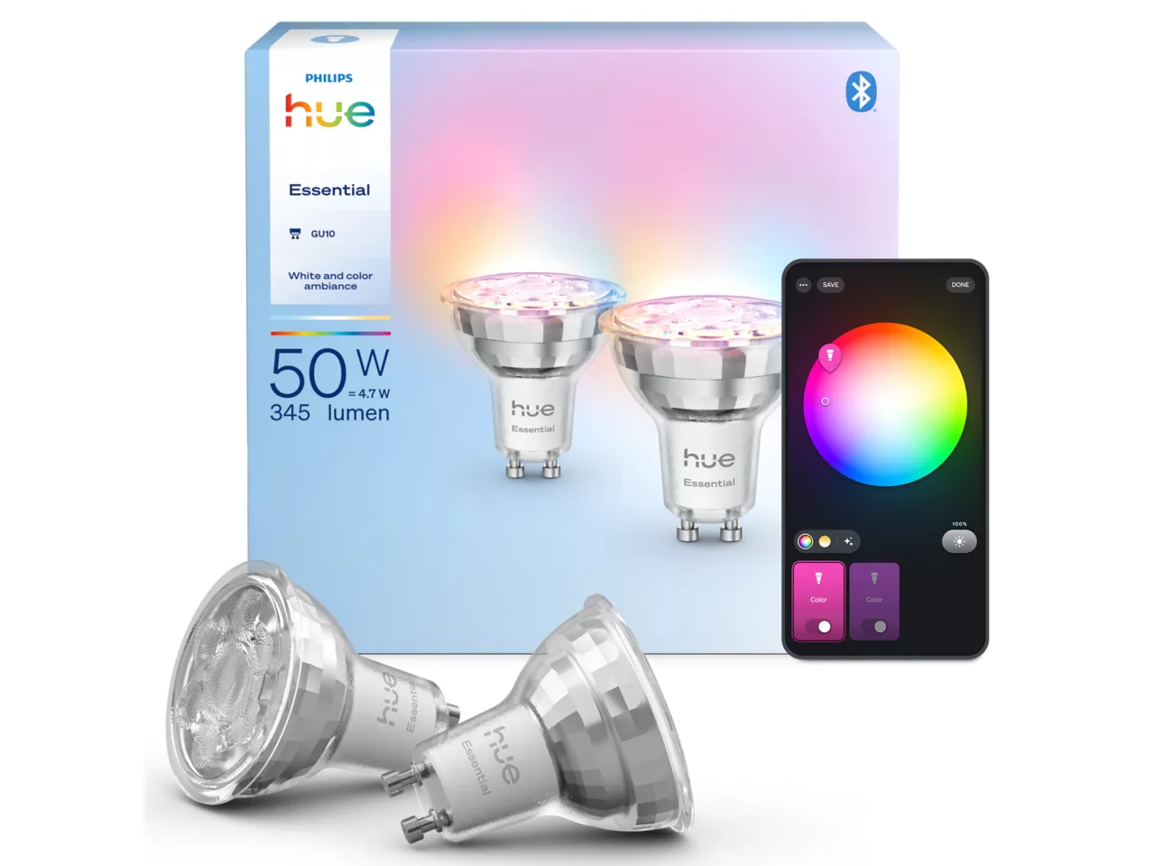 Philips Hue E WCA 345 2P EU | GU10 | 4.7 W | 16 million colors, White and colored light