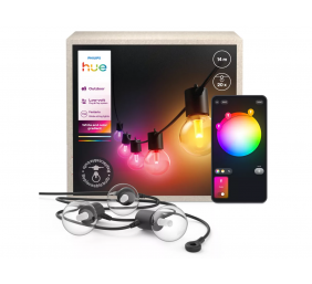 Philips Hue Festavia Globe String Lights for Outdoor Use, 14 m | 30 W | Bluetooth, Zigbee