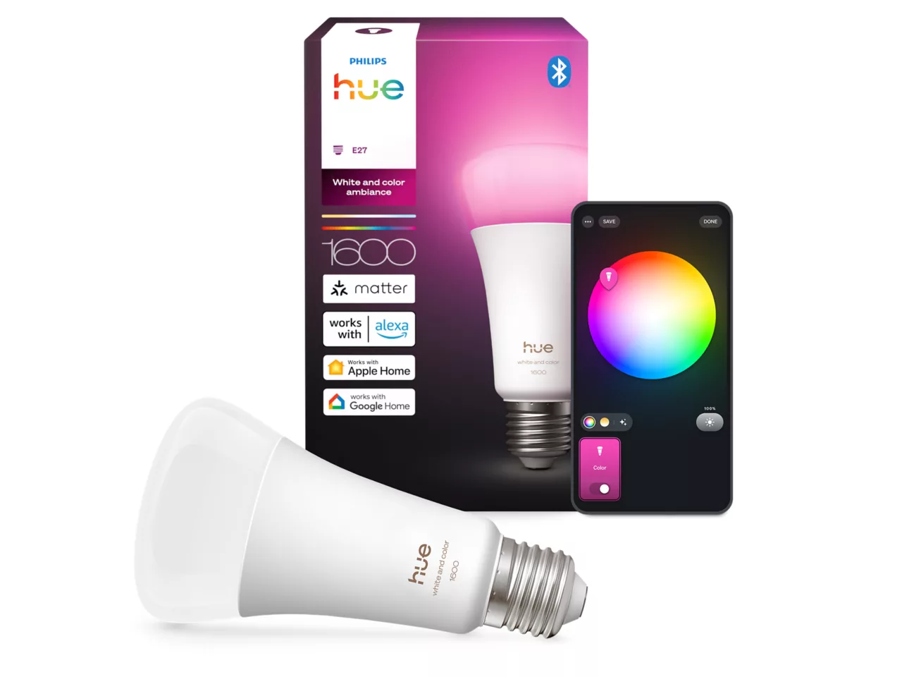 Philips Hue WCA 1600 A67 1P EU | E27 | 11.8 W | White and colour light | Bluetooth and Zigbee