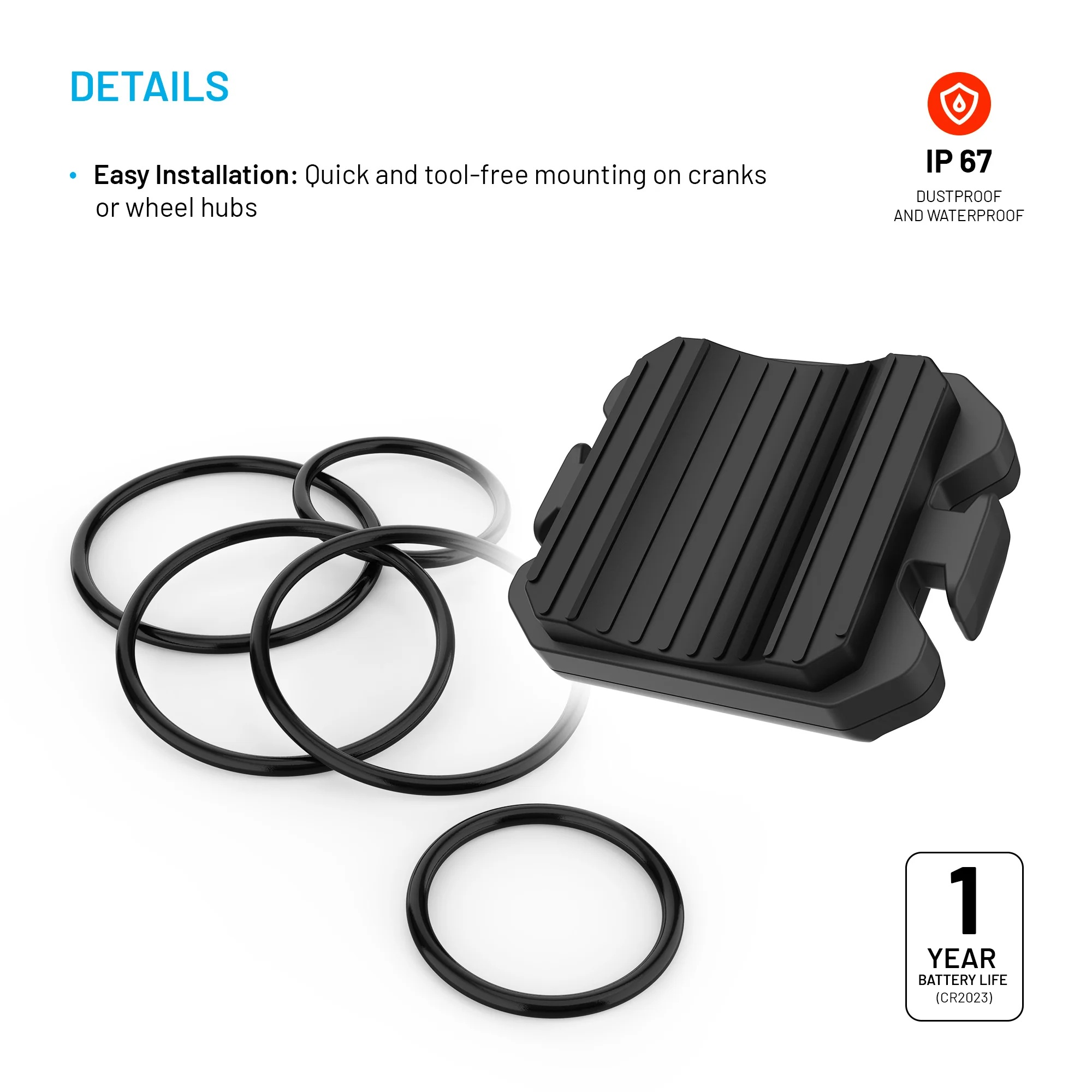 Fixed | Cadence/Speed Sensor Spin | Bluetooth | Black