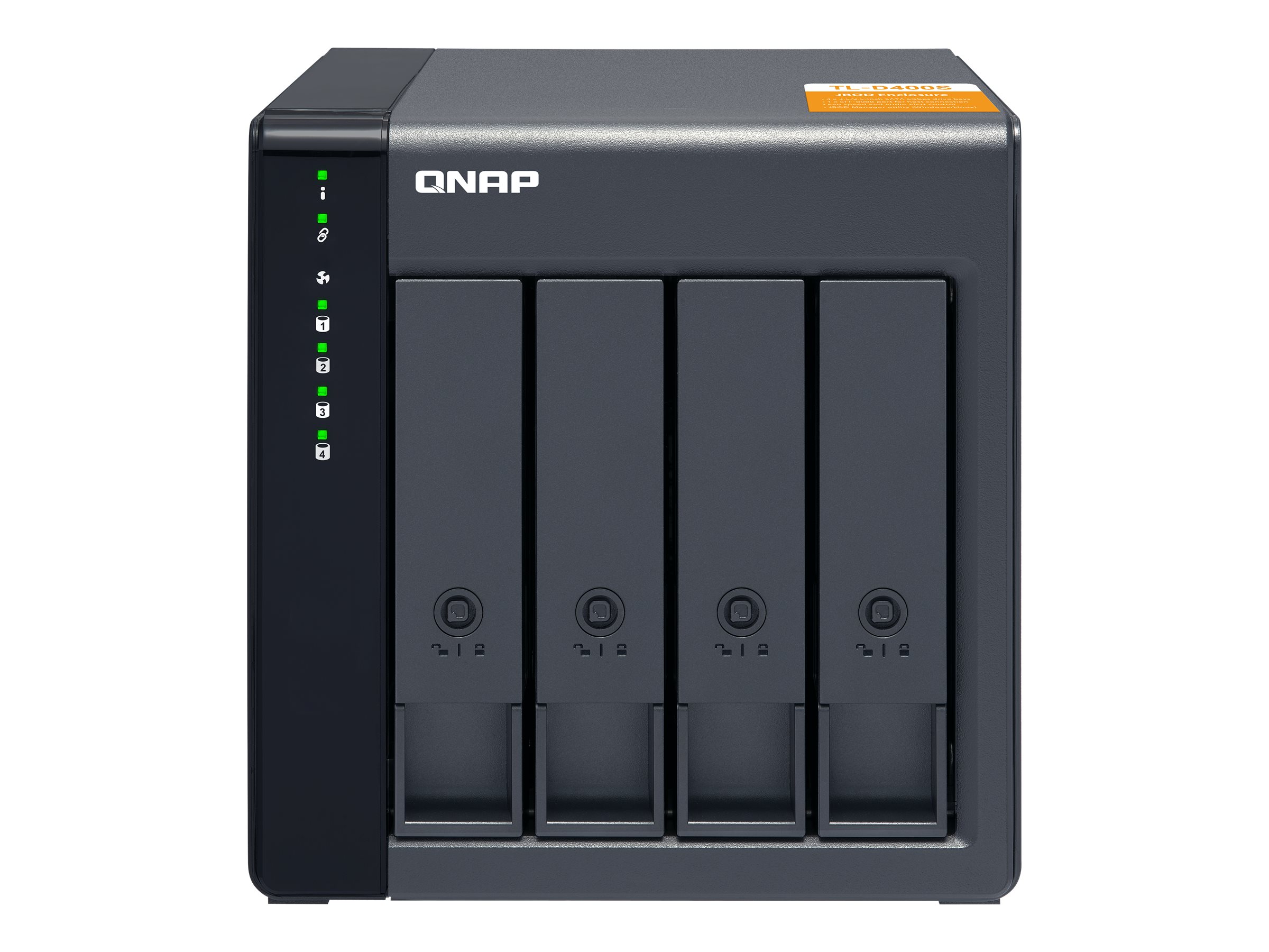 QNAP High-performance Desktop SATA 6Gbps JBOD Storage Enclosure | TL-D400S | Black