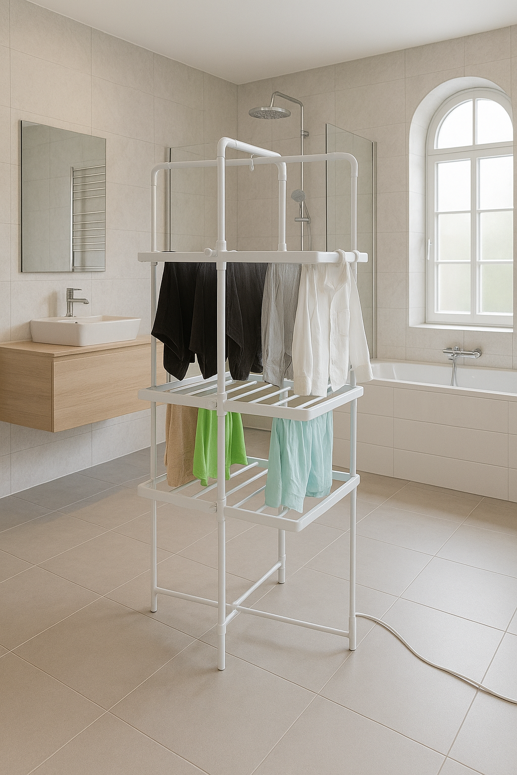 Adler | Foldable Electric Clothes Dryer | AD 7829 | 300 W | Silver/White