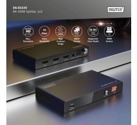 Digitus 8K HDMI Splitter, 1x2 | DS-55339 | Black