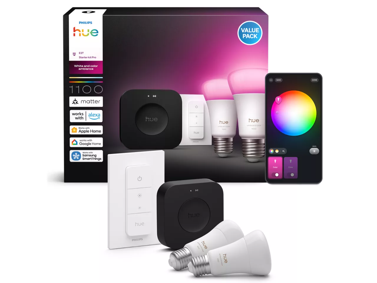 Philips Hue WCA A60 E27 2KIT SW Pro EU | E27 | White and colored light