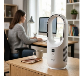 Adler Bladeless Rechargeable Fan | AD 7343 | Desk Fan | Diameter 14 cm | Number of speeds 3 | White